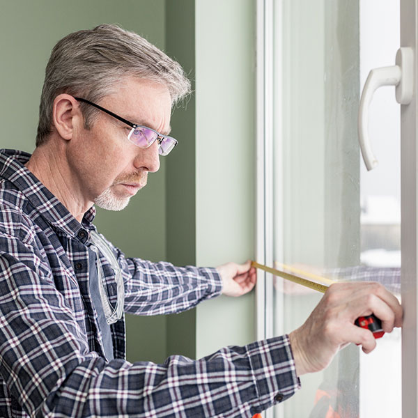 Measuring window at Wrexham property