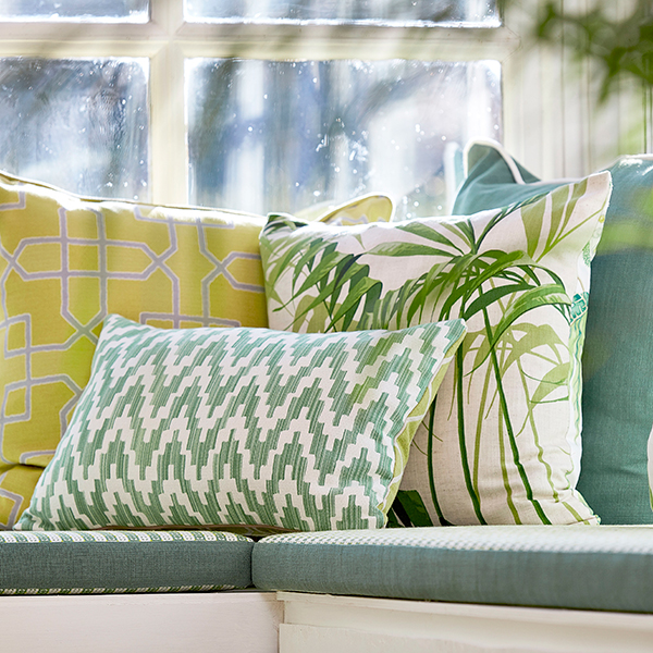 Various sized cushions at Chester showroom