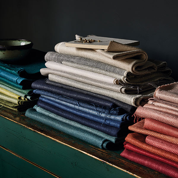 Stack of fabric colours