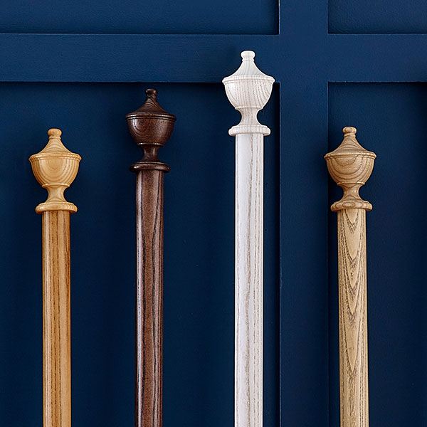 Wooden curtain poles