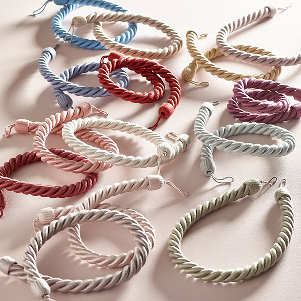 Coloured curtain tiebacks in Wrexham factory outlet